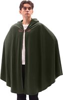 Men's Velvet Cloak with Hood, Renaissance Medieval Hooded Cloak for Women, Halloween Hood Cape with Metal Loop Clasp
