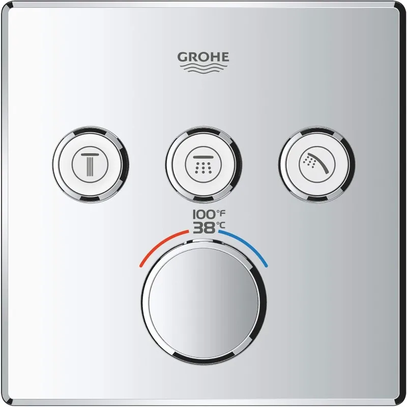 29142000 Grohtherm Smart Thermostatic Trim With Control Module, Starlight Chrome