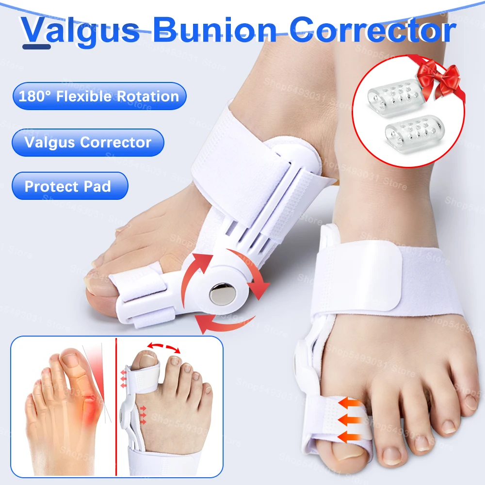 Bunion Corrector Unisex Foot Hallux Valgus Braces Rotatable Toe Separator Straightener Adjustable Pedicure Finger Toe Corrector