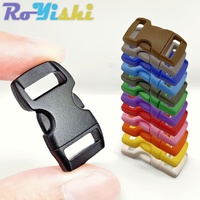 50 Pcs/Pack 10mm Colorful Plastic Curved Side Release Buckle Clip for Paracord Bracelet DIY Pet Collar Strap Backpack Webbing