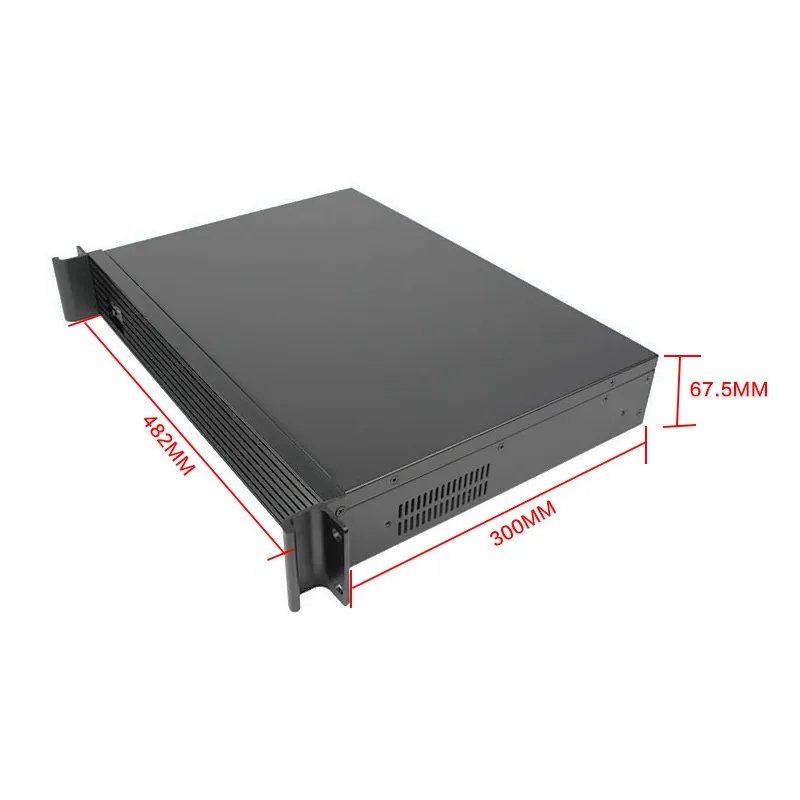 1.5U Rack‑Mount Industrial Server Chassis 300mm Depth Aluminum Front Panel Support ATX Mainboard FLEX Power Supply