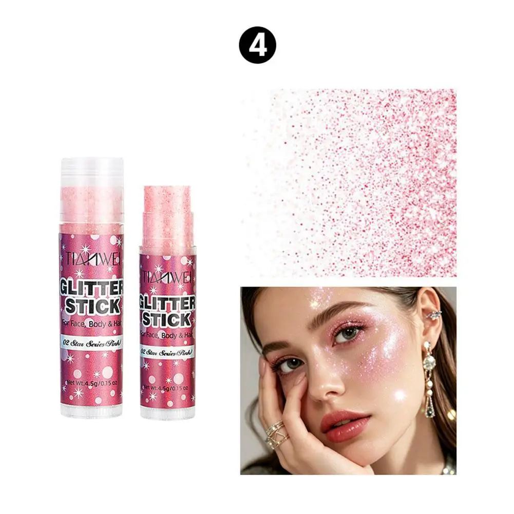 Glitzer-Pailletten-Stick Funkelndes Gel Schimmerndes Langanhaltendes Gesichts-, Lippen-, Haar-, Körper-Make-up für Party, Festival, Bühne, Kosmetik-Creme-Gel Neu – Detail 16