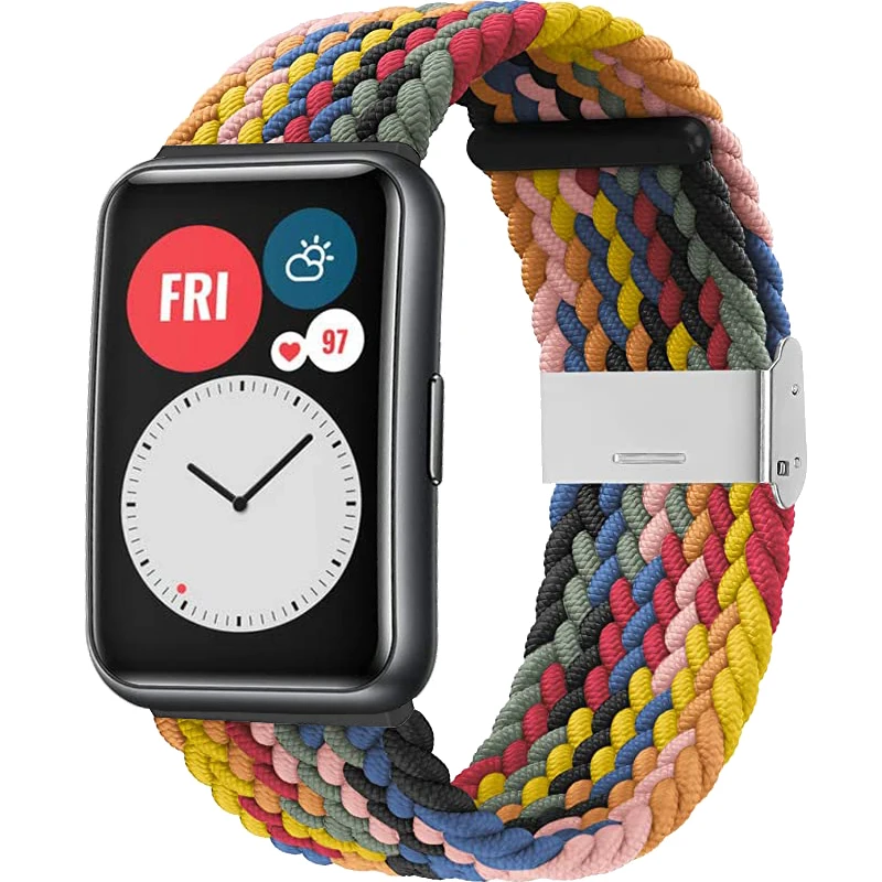 Ремешок для Huawei Watch Fit 2, нейлоновый плетеный браслет для наручных часов, регулируемый сменный Браслет для Huawei Watch Fit