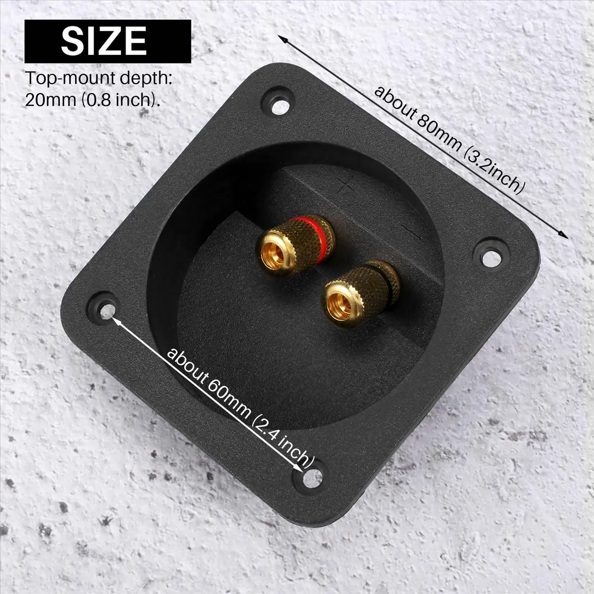 DT230 Effortless-DIY Home Car Stereo Screw Cup Connectors Subwoofer Plugs 2-Way Speaker Box Terminal Binding Post, 2 pcs Black
