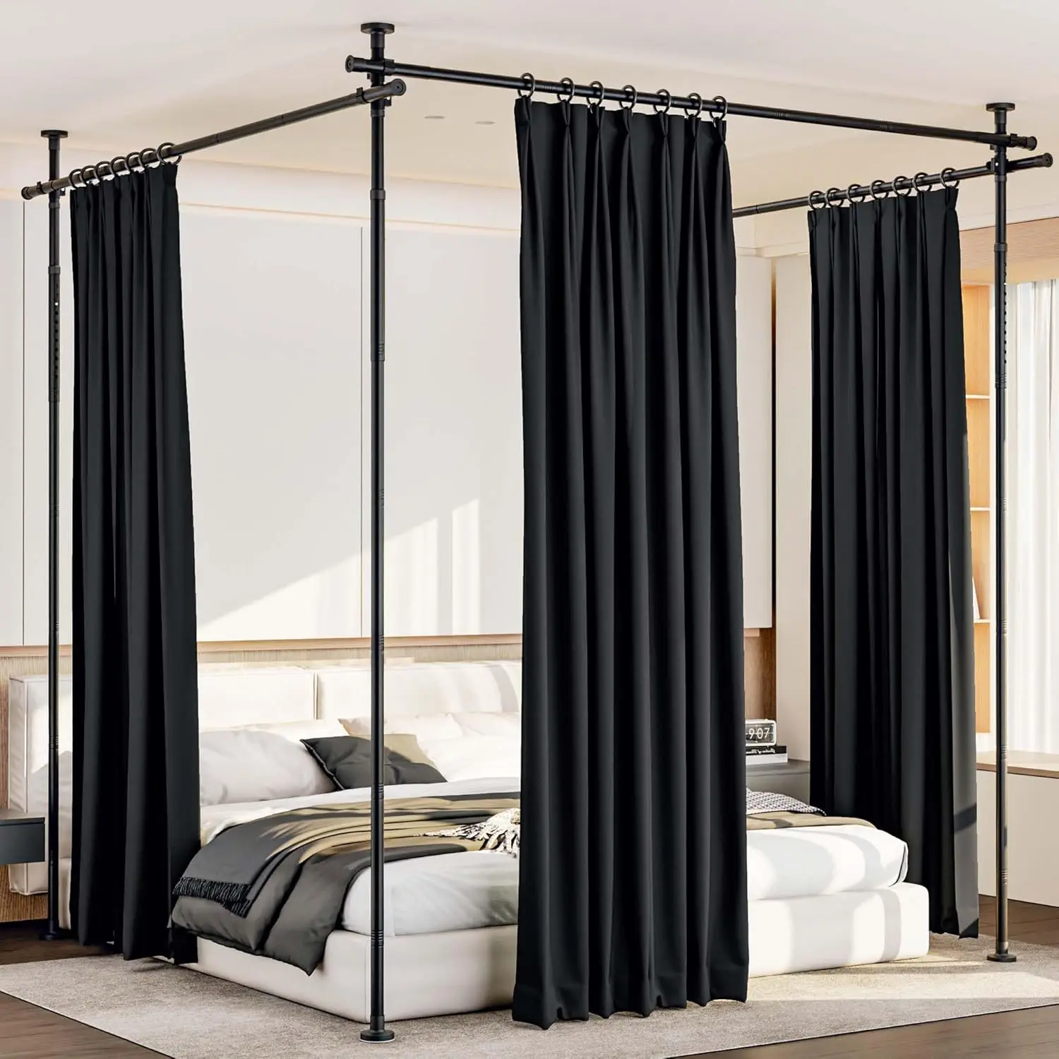 

Регулируемая штанга-перегородка для комнаты - установка без сверления, ширина 42-240 дюймов, черная