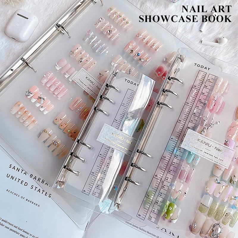Clear Nail Swatch Binder Book Nail Color Swatch Album PVC Storage Display Albums Nails Sample Display Nail Swatch Storage Album