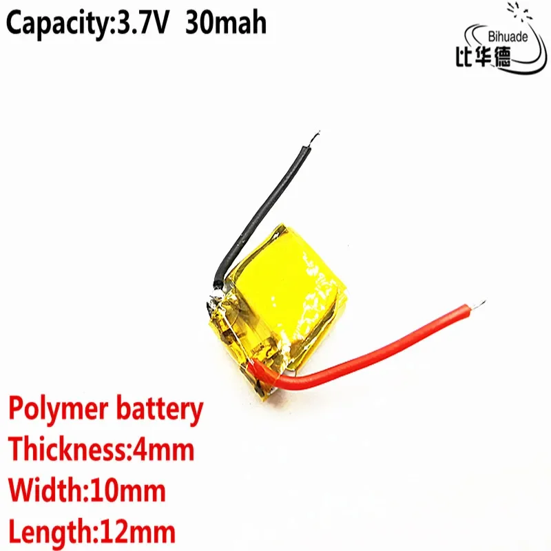 Liter energy battery Good Qulity 3.7v polymer lithium battery 30mah 401012 is suitable for I7 bluetooth headset MP3 MP4