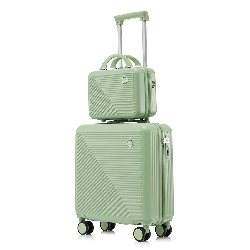 New Travel Suitcase Set,Female 18 Inch Small Portable Password Boarding Case,Mute Universal Wheel Carry on Trolley Luggage Set