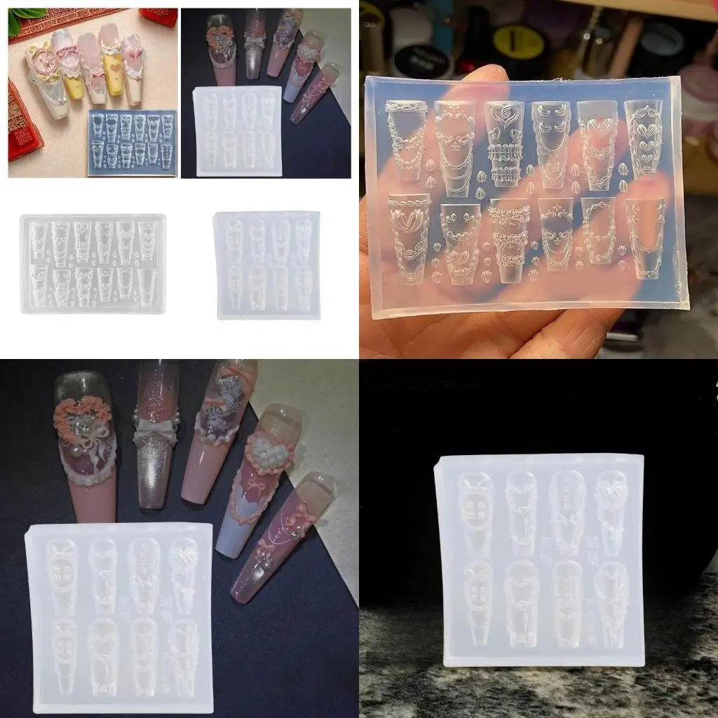 

Flexible Safe Mold With Heart Bowknot Ribbon Patterns For DIY Projects