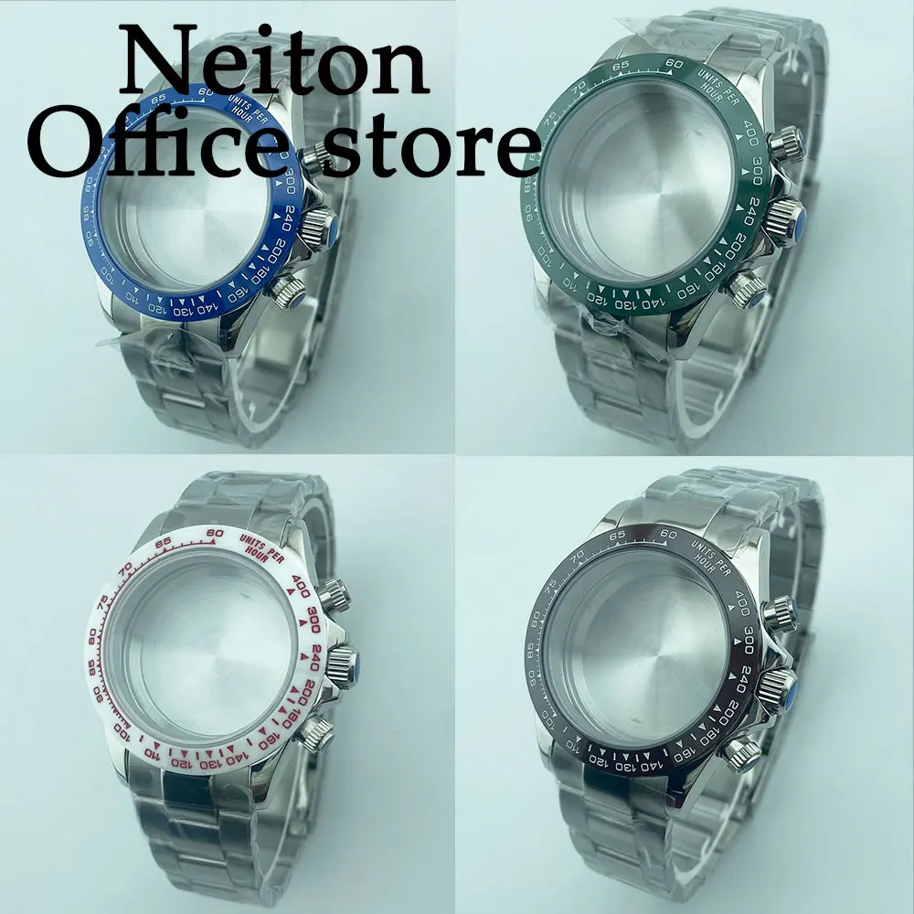 

NEITON VK63 Watch Case Watch Accessories Stainless Steel Sapphire Crystal Waterproof For VK63 Movement Case