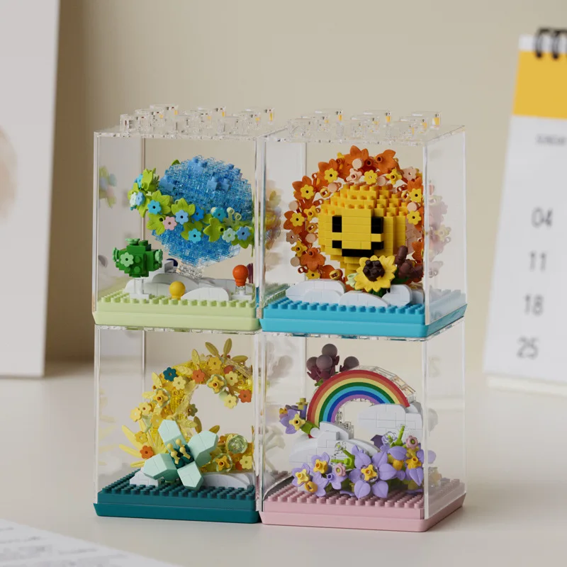 

Bouquet Flowers Micro Building Block Flower Assembling Bricks Home Decoration Diy Toys for Children 6 to 12 Years Kids Girl Gift