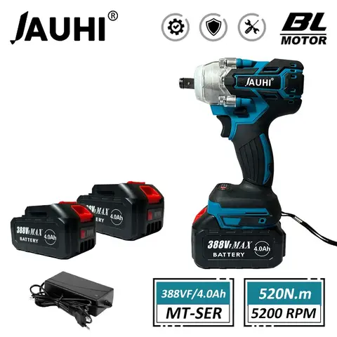 JAUHI 520N.M 브러시리스 전기 임팩트 렌치 무선 전기 렌치 Makita 18V 배터리 용 1/2 인치 스크루 드라이버 전동 공구