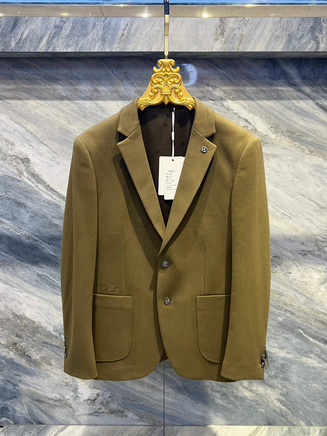 

Повседневный однотонный мужской пиджак: универсальный деловой повседневный однобортный пиджак из смесовой шерсти и полиэстера с длинным рукавом, модный топ