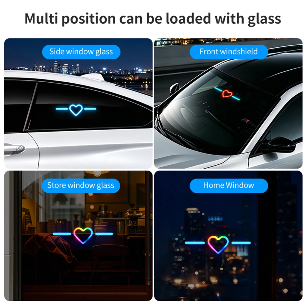 Solar Power LED Simulate create cool smart‑driving visual effects Suction Cup RGB Multi‑Mode Strobe Light Rear Window Decor Lamp