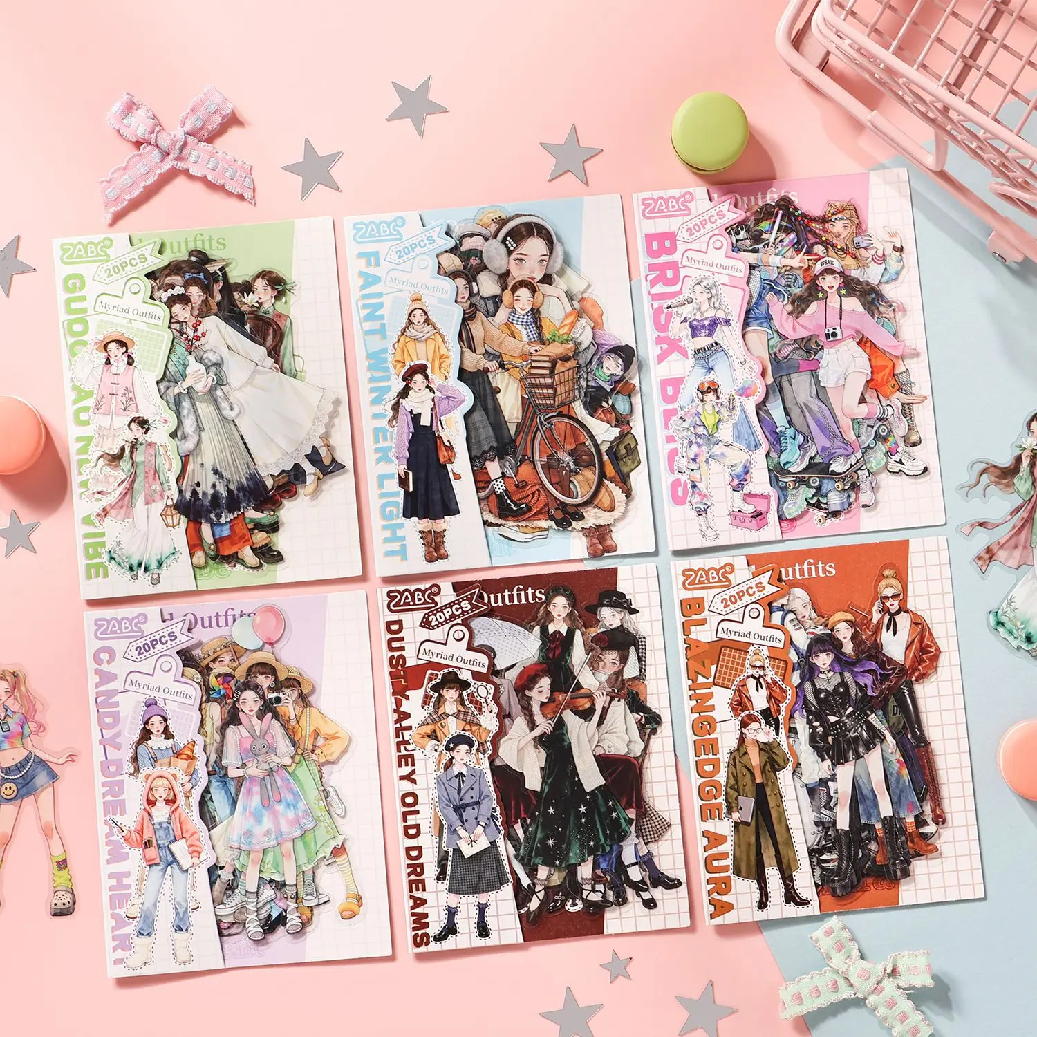 20pcs/1lot Kawaii Stationery Stickers Dress up in a myriad of styles Junk Journal Diary Decorative Mobile Sticker Scrapbooking