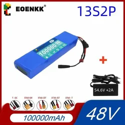 13S2P 48v  battery pack 100Ah Lithium-ion Battery Pack with BMS +54.6V charger for 250W 350W 500W 750W 1000W 48v 18650 battery