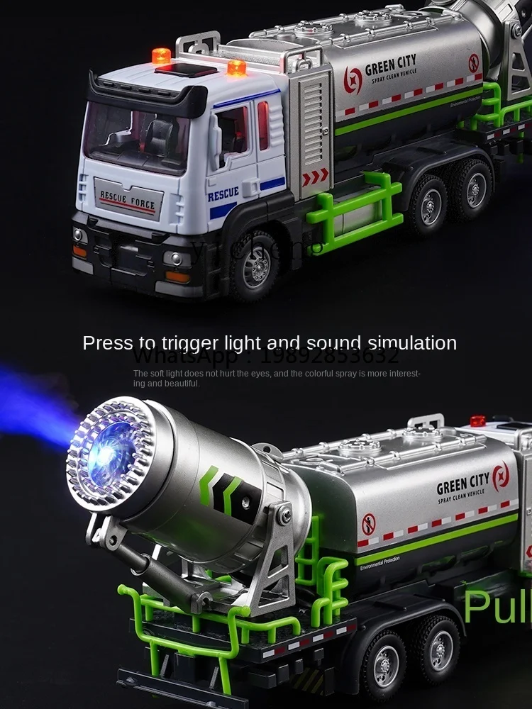 ZZ Spray Car Model Kindersproeier Brandweerwagen Auto Speelgoed Legering Sprinkler Truck