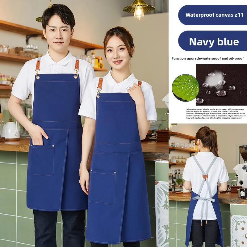 Water Resistant Apron With Personalized Logo For Catering Industry Barista Baker Ceramic Studio Staff