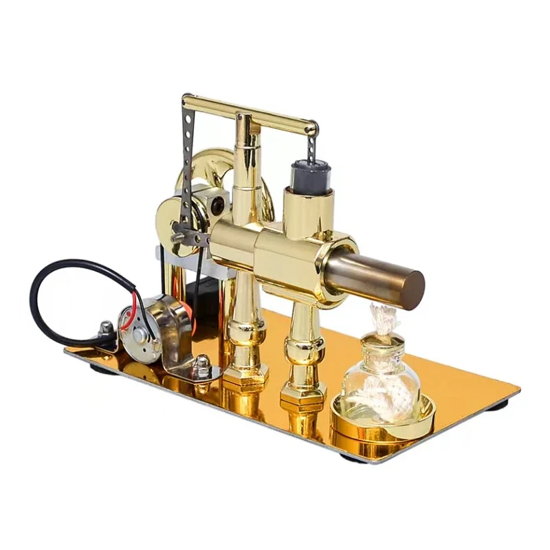 Novelty Hot Air Single Cylinder Stirling Engine Generator Physics Popular Science Model Production Invention Collection Toy