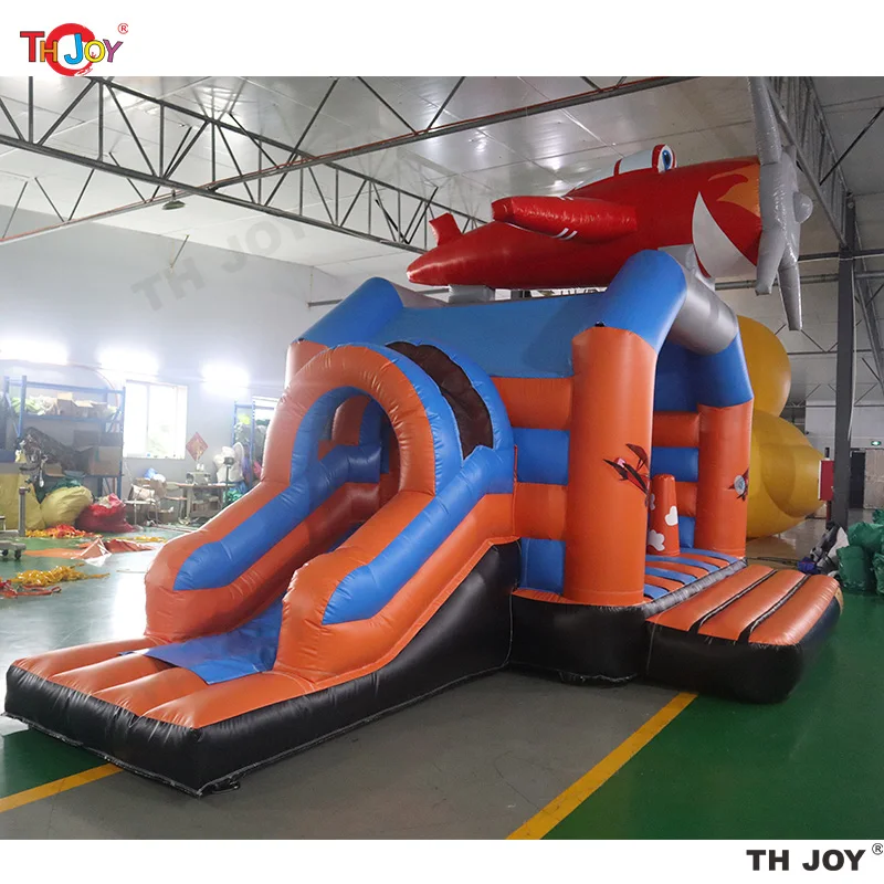 

7x4x4m Multifun Airplane Bouncy Castle slide combo inflatable bounce house with slide