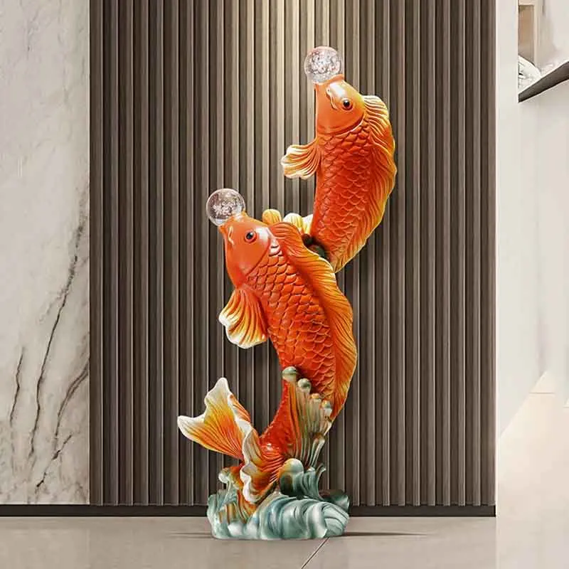 Carp Sculpture, Living Room Decor Statues , Animal Fish Statue, Creative Resin Artwork, TV Cabinet Crafts, Home Decoration Gift