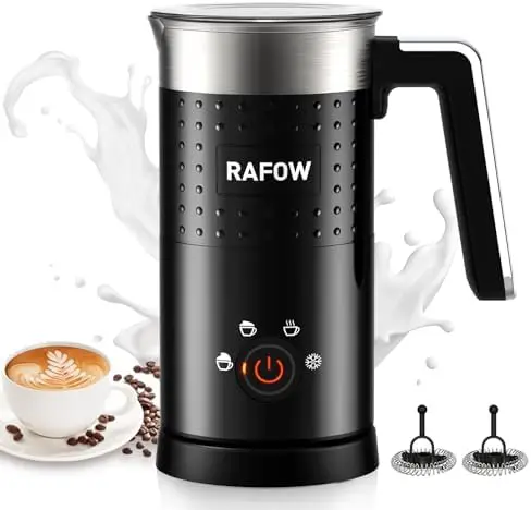 

4-in-1 Electric Milk Frother 350mL – Hot & Cold Foam for Latte, Cappuccino, Hot Chocolate – Auto Steamer & Warmer