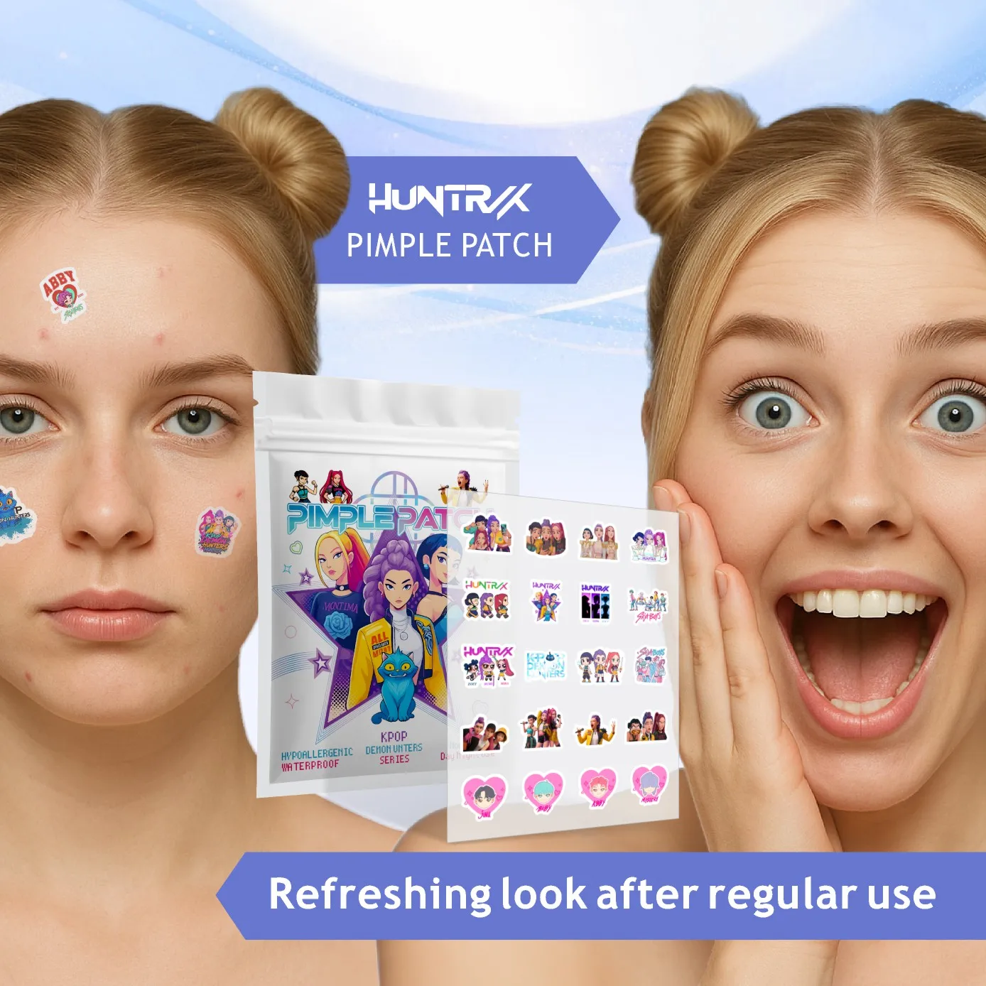 20 كبسولة من ملصقات حب الشباب الغروانية المائية الكرتونية اللطيفة خفيفة وغير مزعجة #5