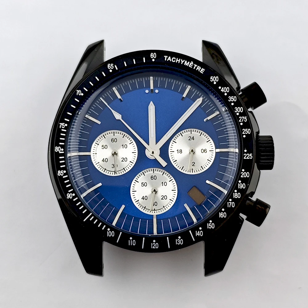 Boîtier de montre VK63 pour hommes, boîtier en acier inoxydable, boîtier en verre Aleck, logo personnalisé, cadran adapté au mouvement VK63, accessoires de montre