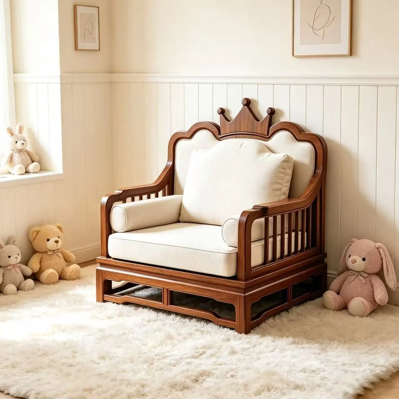 LMM single chair sofa Song's aesthetic simple crown sofa furniture