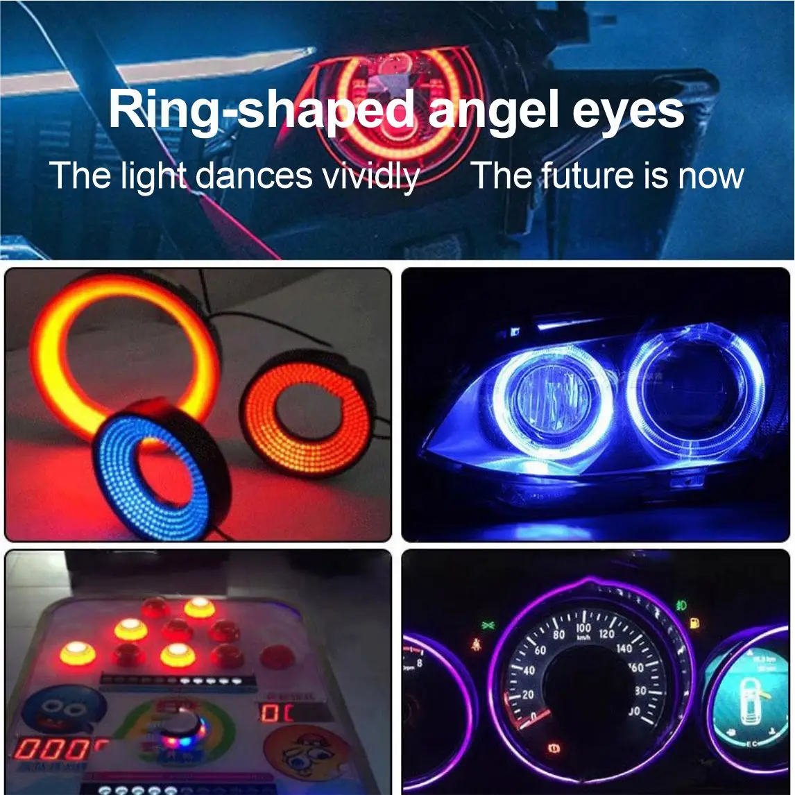 WS2812B LED Pixel Ring 8/12/16/24/35/42Leds Individually Addressable WS2812 Built-in IC Smart DC5V Black/White PCB