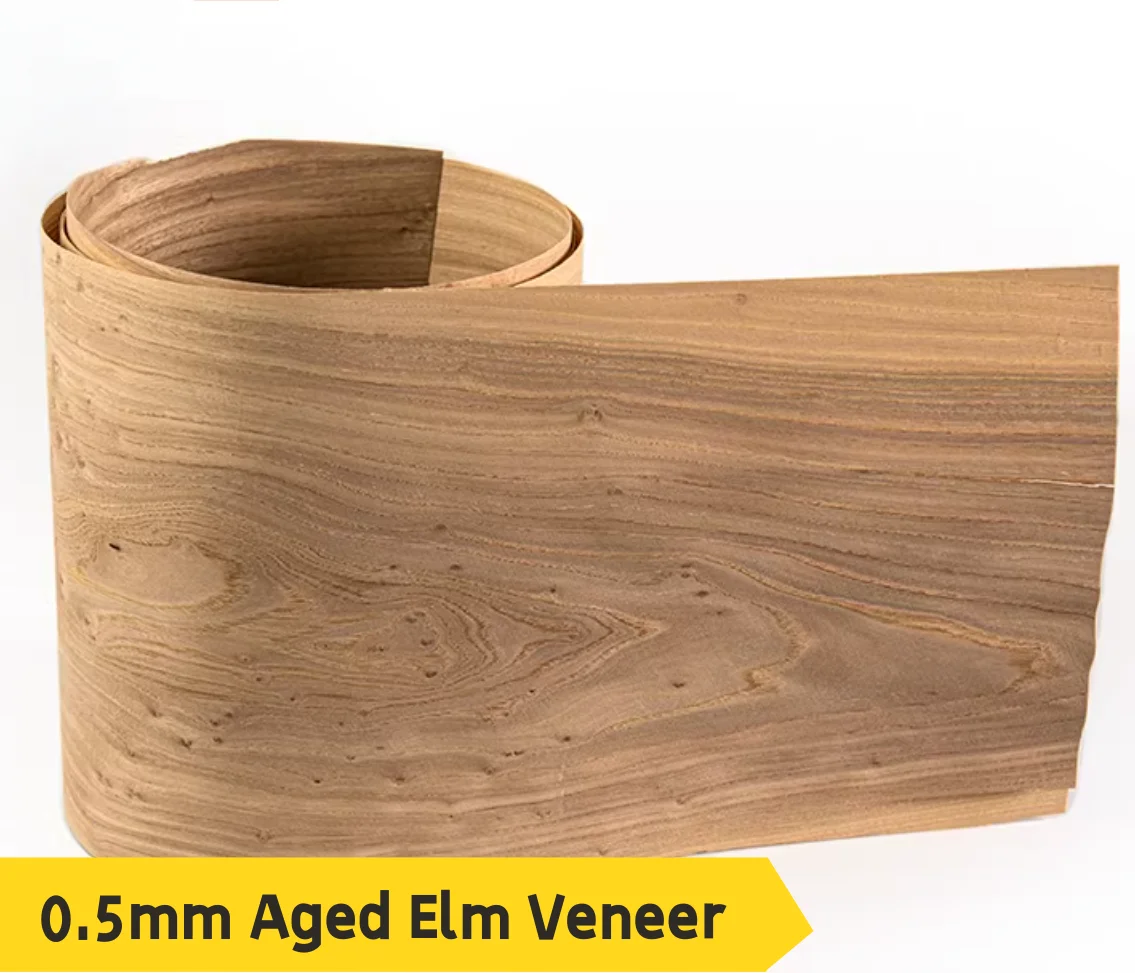 1pcs  0.5mm  Natural Aged Elm Wood Veneer Sheets