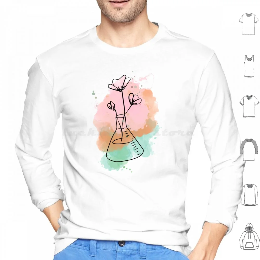 Erlenmeyer Bouquet Flowers Hoodie cotton Long Sleeve Erlenmeyer Flowers Flower Cute Bouquet Science Lab Biology