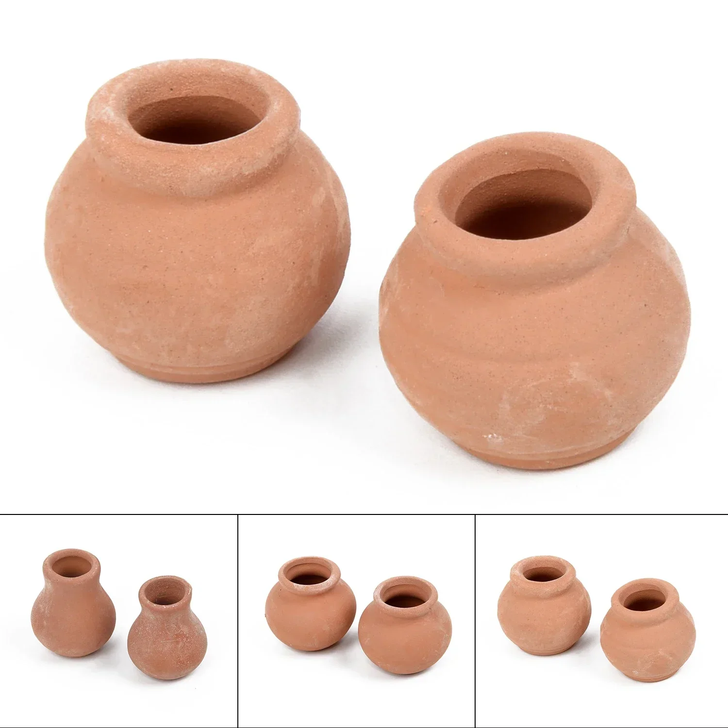 2Pcs Ceramic Pottery Planters Cactus Flower Pots Small Mini Terracotta Pot Clay Succulent Nursery Pots For Plants Crafts