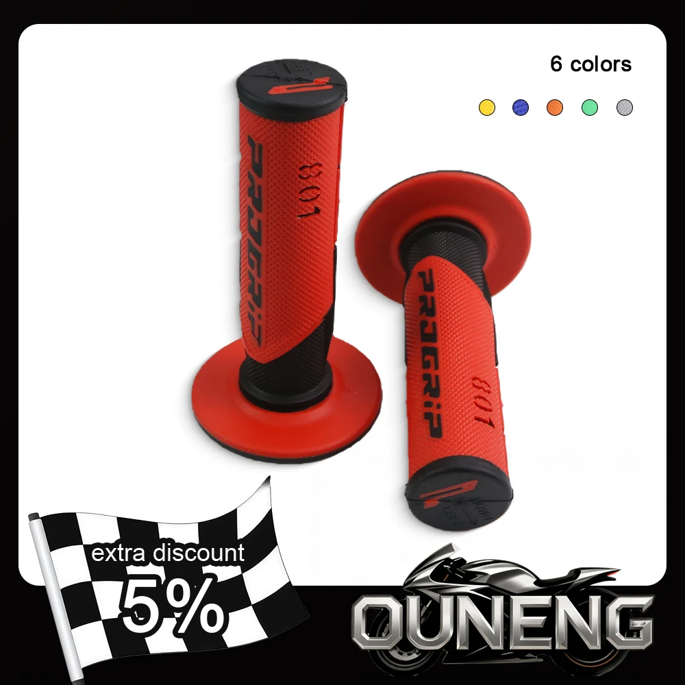 6 Colors 7/8" 22mm 24mm Universal Motorcycle Grips Rubber GEL Domino Style For KTM Yamaha Pit Bike Motocross