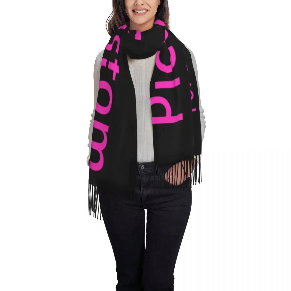 Personalized Print Personalized Custom Photo Logo Scarf Men Women Winter Fall Warm Scarves Customized DIY Print Shawl Wrap