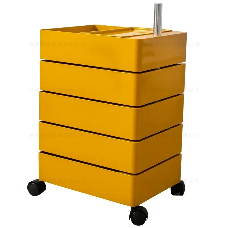Ins Rotating Storage Cabinet Movable Magazine Cabinet 360 Bedside Table Bedroom Roller Cart Cosmetics Multi-layer New