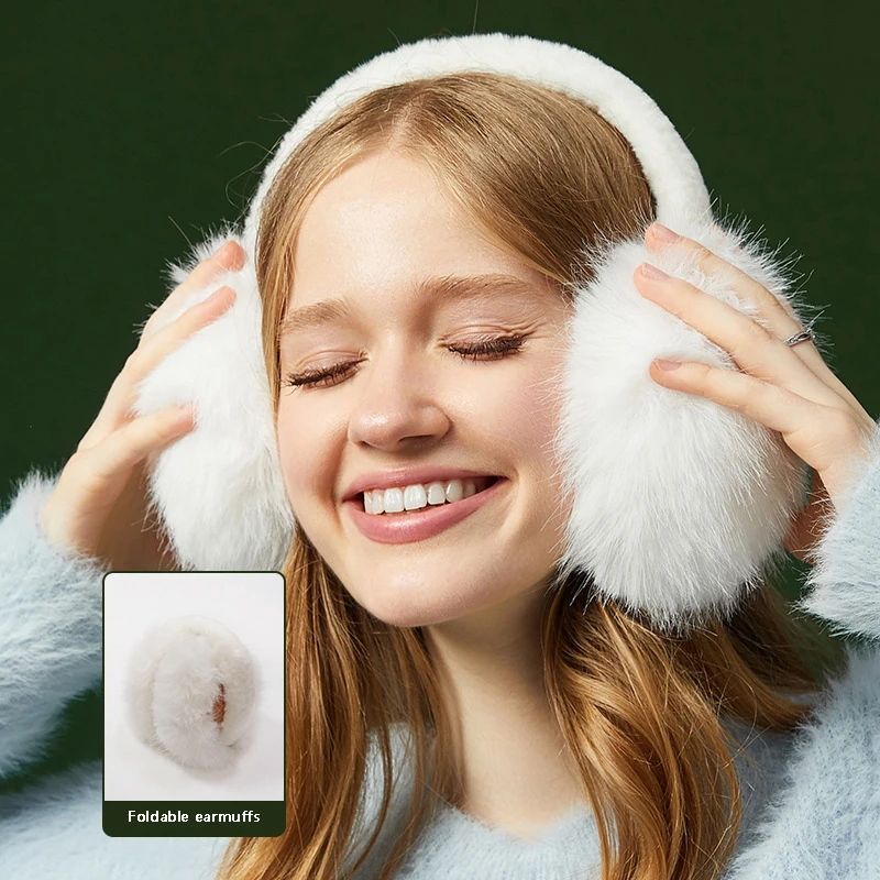 Soft Plush หูอุ่นฤดูหนาว WARM Earmuffs สําหรับผู้หญิงผู้ชายแฟชั่นสีทึบ Earflap กลางแจ้งเย็นป้องกันหู-Muffs ฝาครอบหู