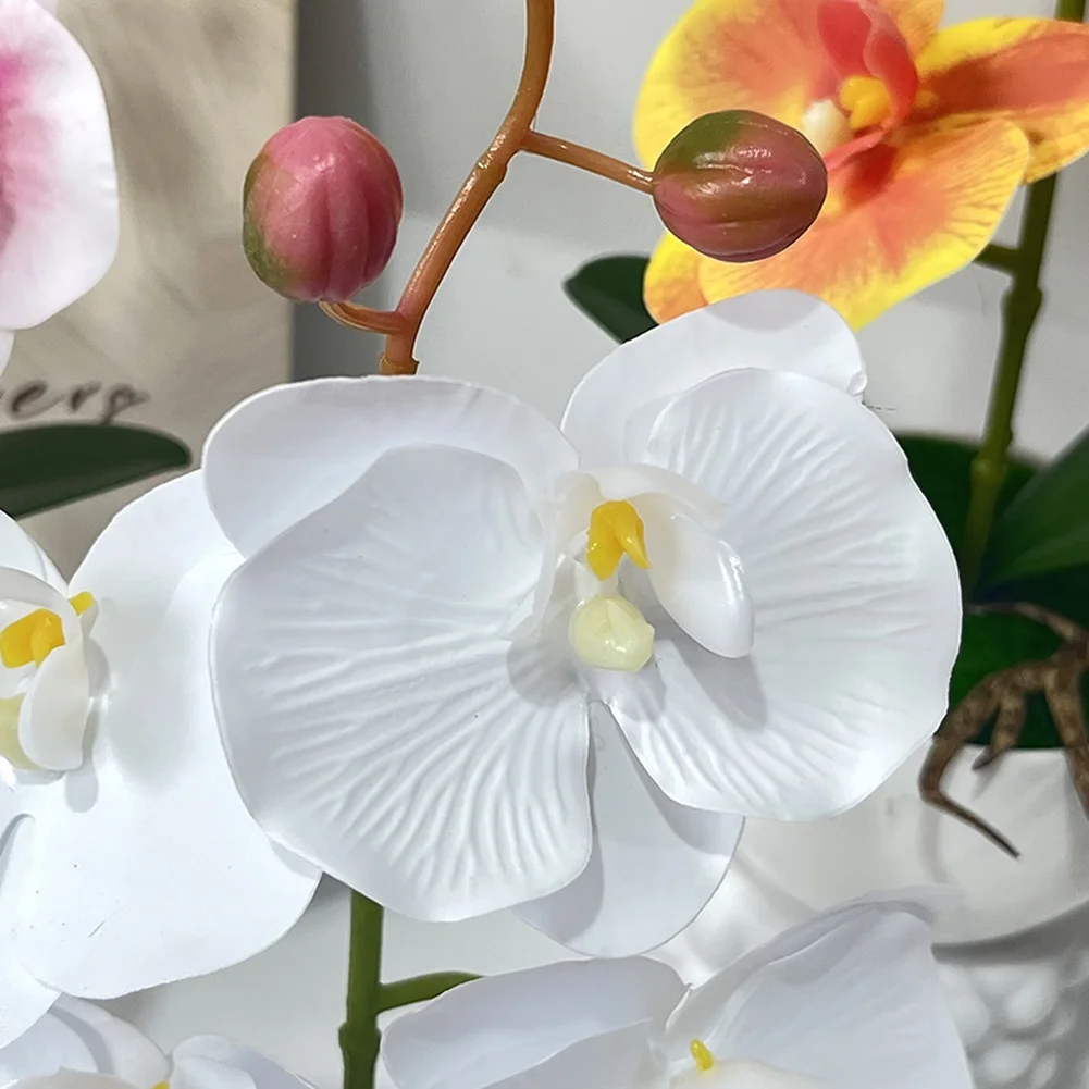 Artificial Butterfly Orchid Potted Plant Made from Film Material for Home Decor 12in 30.5cm White Pink Purple Orange Options