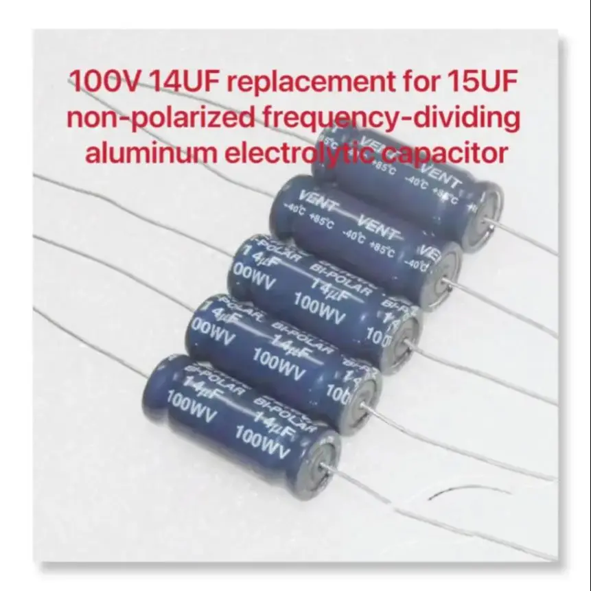 5PCS/LOT BENNIC axial BP 100V14UF 15uf non-polar frequency division aluminum electrolytic capacitor volume: 12mm*31mm