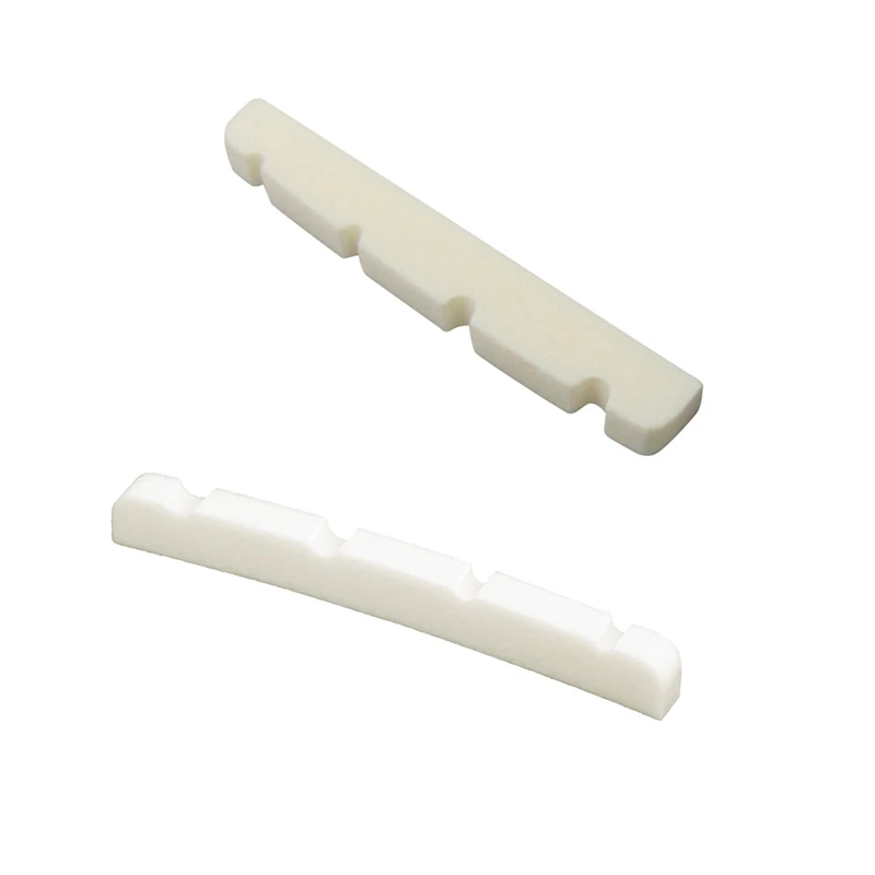 

2X Pre-Slotted Flat Bottom Bone Bass Nut For 4 String Fender PB JB Precision Bass 38X3.5X5/4.5Mm & 4.2X3.2X4.6/4.6Mm