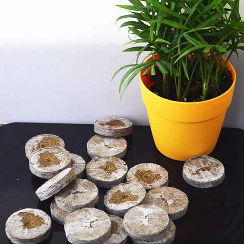 100Pcs Professional Peat Pellets Plant Starting Soil Block Jiffy Seedling Plugs Environmental Garden Nursery