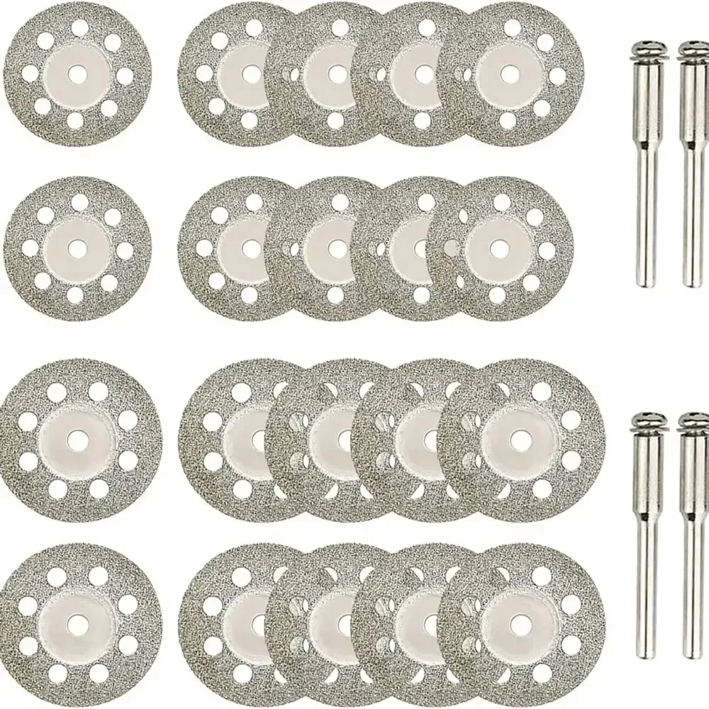 12pcs 22mm Diamond Cutting Disc 3mm Grinding Wheel Mandrel for Metal Cutting Rotary Tool Electric Grinder Parts gallery 4