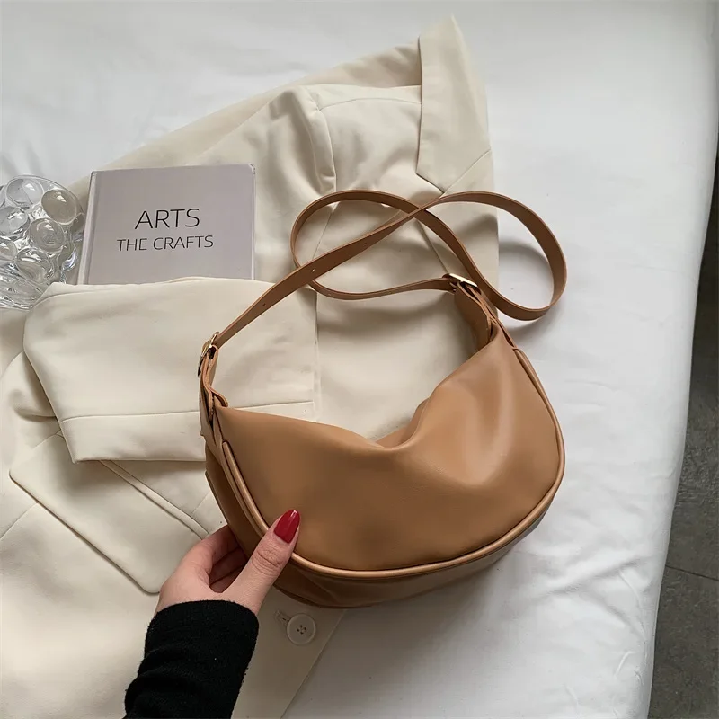 

Crossbody Bags for Women Large Capacity Luxury Handbags Soft Shoulder Bags Solid Color Shoulder Bag Large Capacity Dumpling Bag