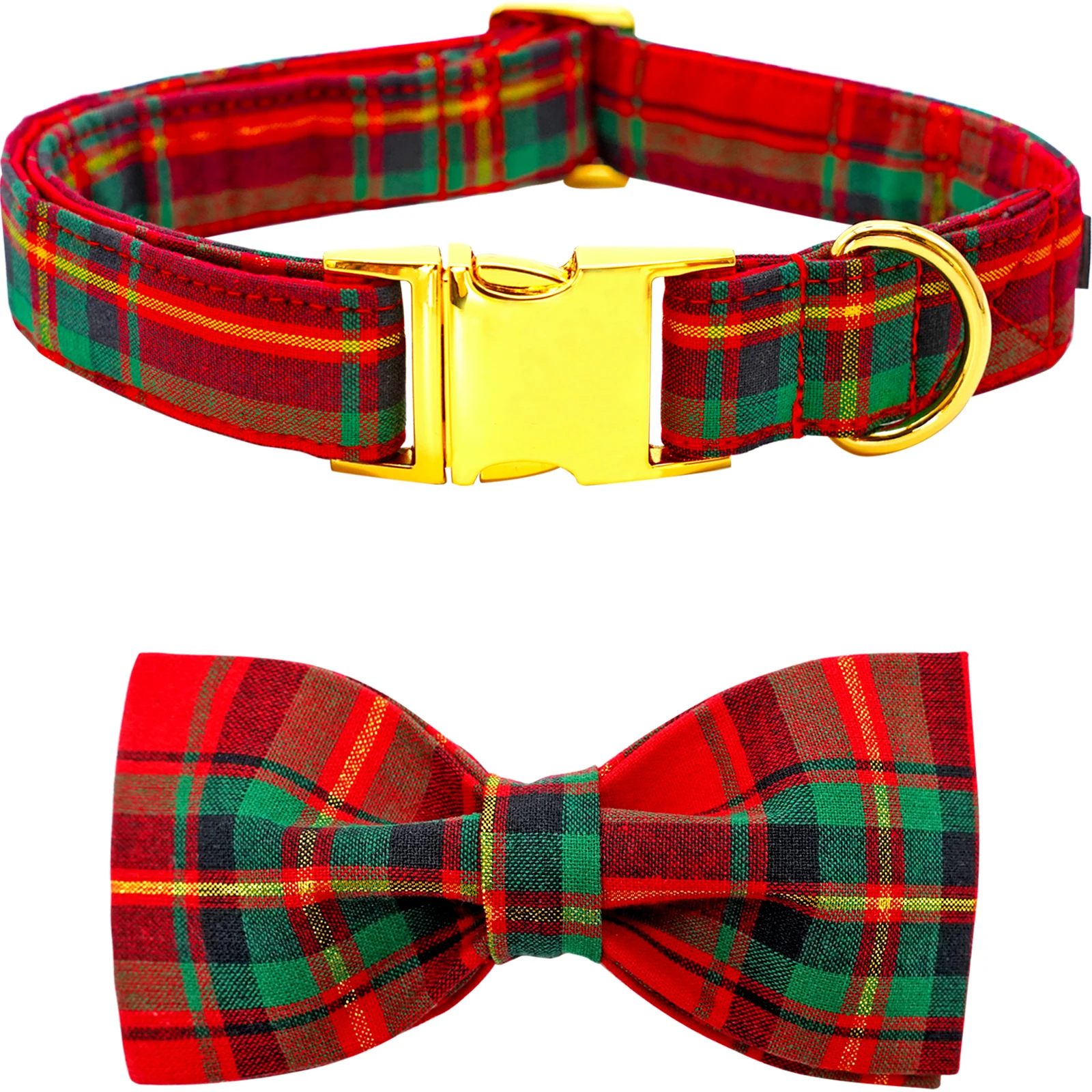 

Christmas Plaid Dog Collar Dog Bow Collar Adjustable Soft and Comfortable Bowtie Collars for Medium Dogs Girl or Boy Pet