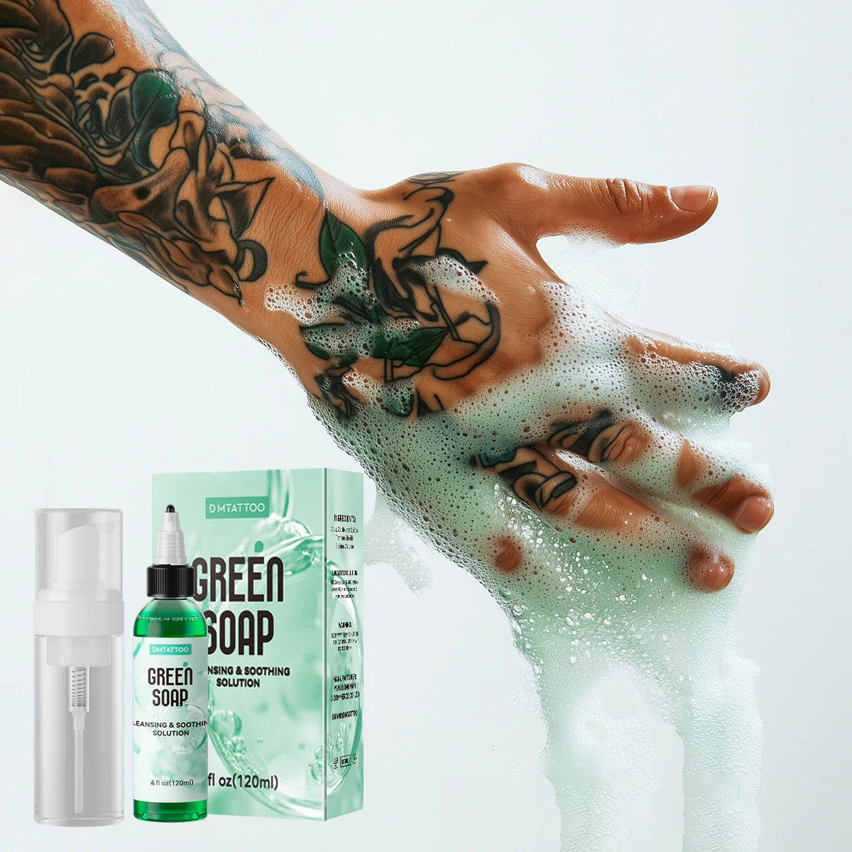 

30/120ML Tattoo Green Soap Cleaning & Soothing Solution Full Set Tattoo Studio Eyeliner Lip Eyebrow Supply Accessories