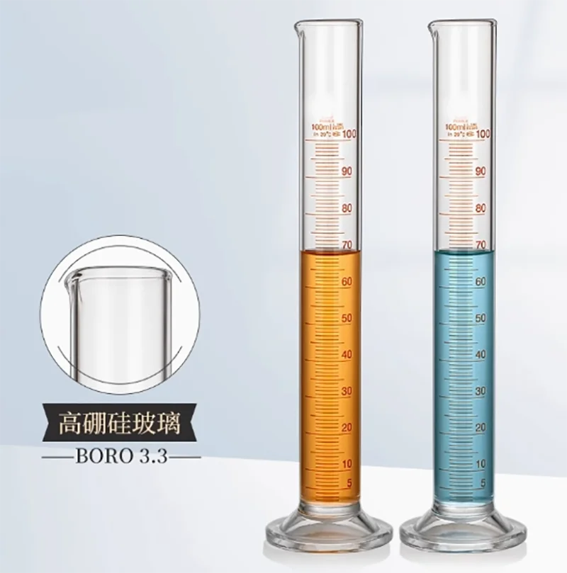 100Ml Glas Petroleum Gegradueerde Cilinder Destillatie Bereik Testcilinder Met Gegradueerde Cilinder