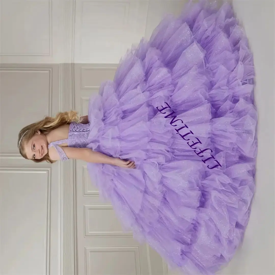 ชุดเดรสเด็กหญิงสีน้ำเงินรอยัลแบบสั่งทำพิเศษ สายรัดประดับกลิตเตอร์ สำหรับงานพิธีศีลมหาสนิท งานเลี้ยงวันเกิด งานรับปริญญา งานแต่งงาน งานปาร์ตี้ แบบเจ้าหญิง