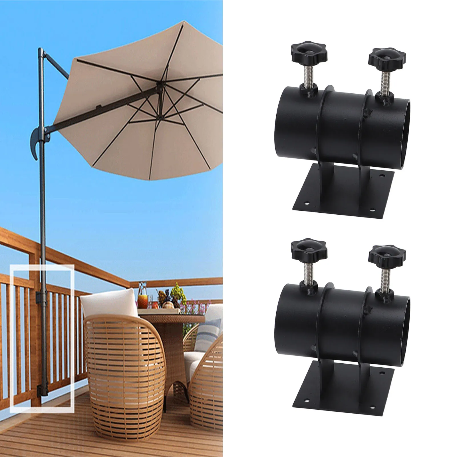 

Heavy Duty Patio Umbrella Holder Metal Deck Mount Umbrella Stand Outdoor Umbrella Mount Bracket For Deck Railings