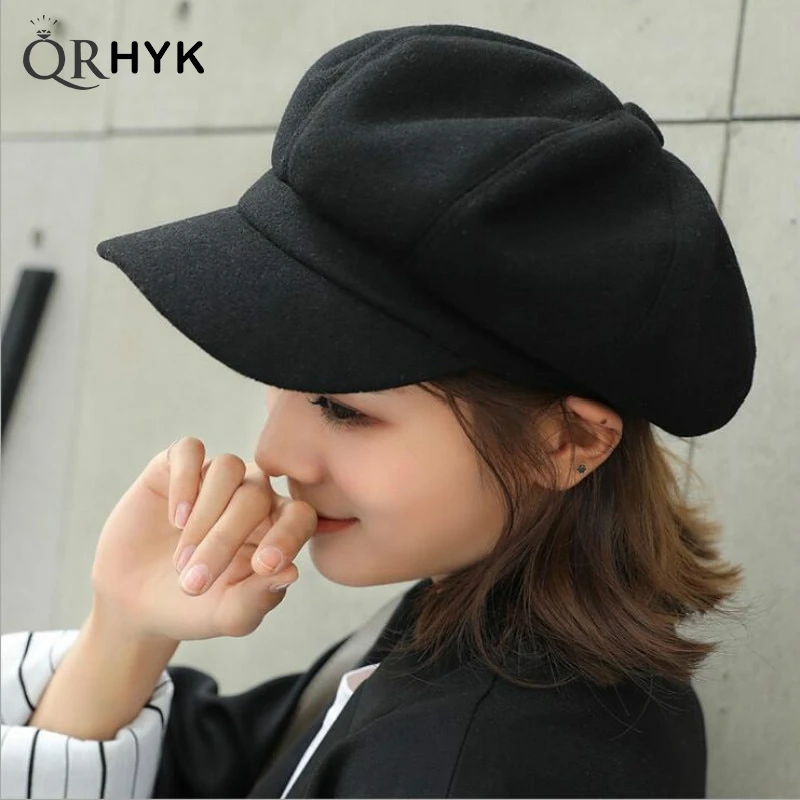 Fashion Women Beret Autumn Winter Octagonal Cap Hats Artist Painter Newsboy Hat Casual Beret Cap