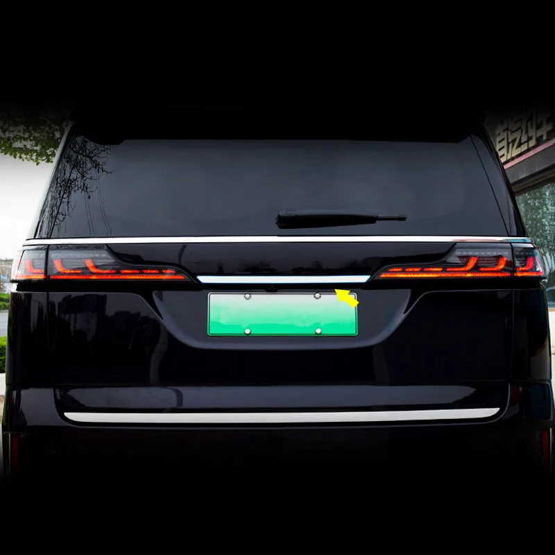 Vtear Car Rear Trunk Door Strip Tail Gate Trim Sticker Exterior Decorative Stainless Steel Accessories For VOYAH Dream 2022 2024